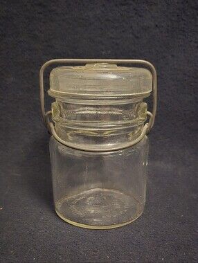 Vintage Clear Glass Bristol Farm Jar -